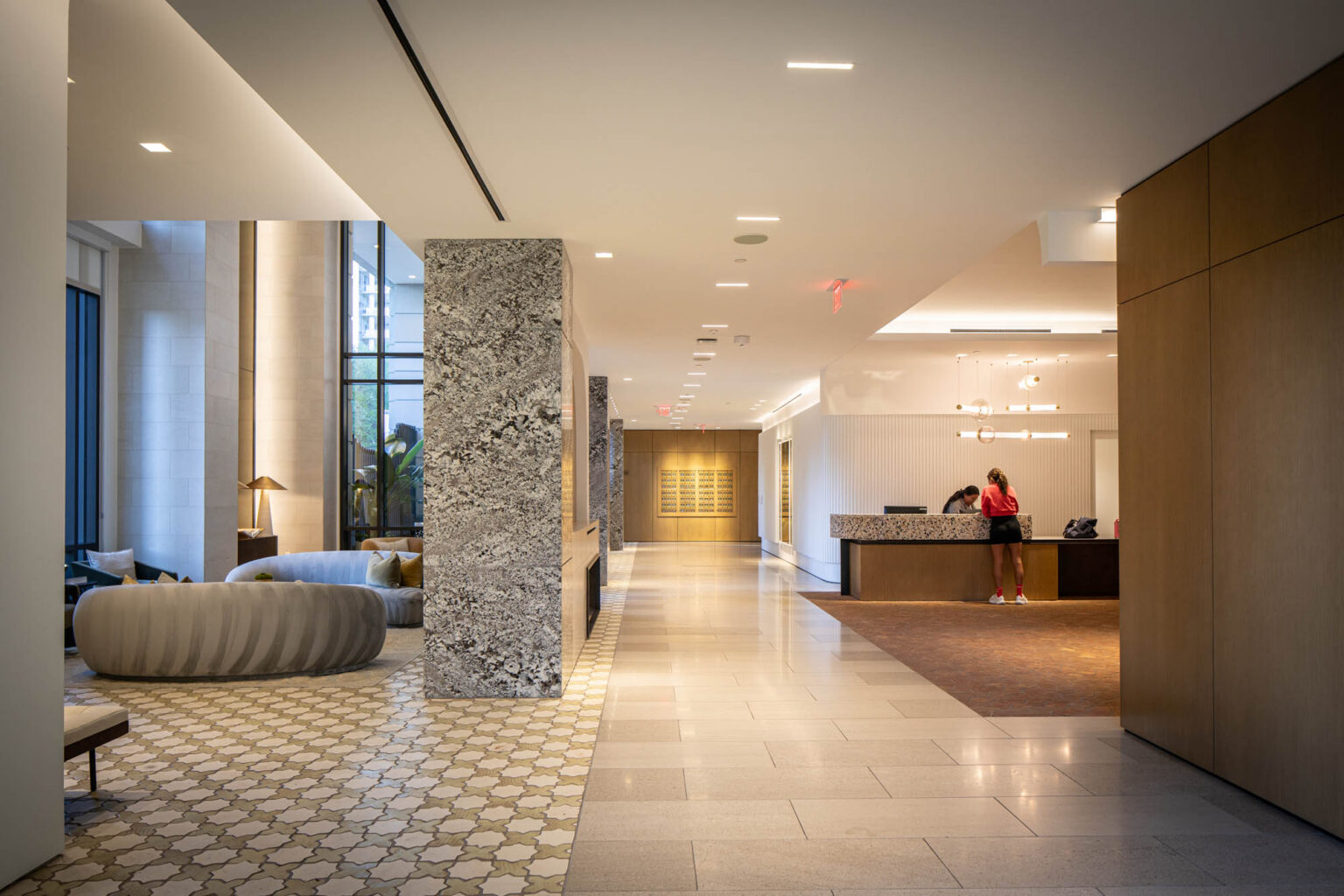 Hines Maple Terrace Residences Uptown Dallas Texas High Rise Multifamily Luxury Apartments Residential Mixed Use Hospitality Lobby Lounge D Rottet Studio Gff Design