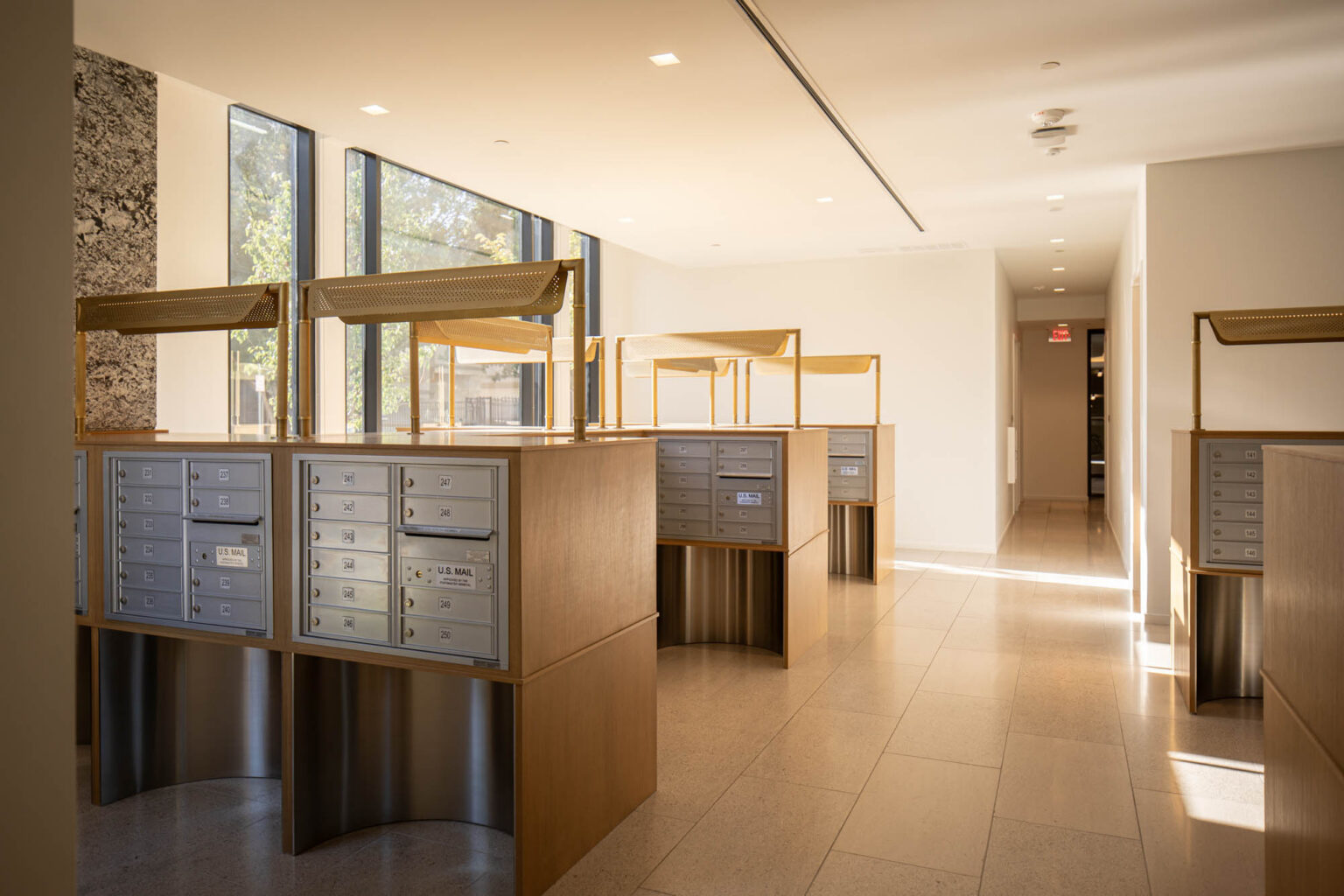 Hines Maple Terrace Residences Uptown Dallas Texas High Rise Multifamily Luxury Apartments Residential Mixed Use Hospitality Mail Room A Rottet Studio Gff Design