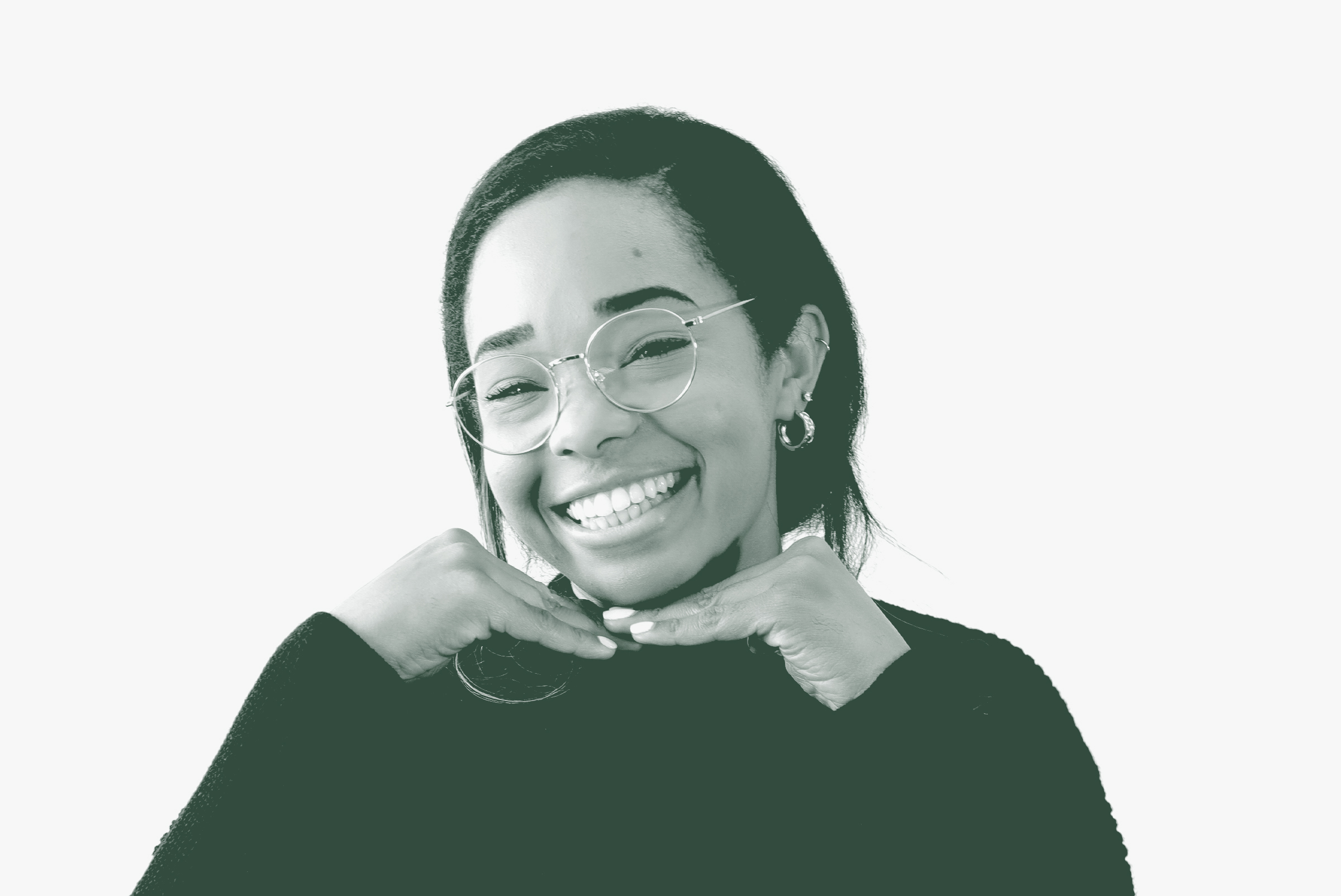 A black and white portrait of Leah Coley, an Architectural Professional with GFF in the Mixed-Use & Multifamily Studio, in front of a white background.