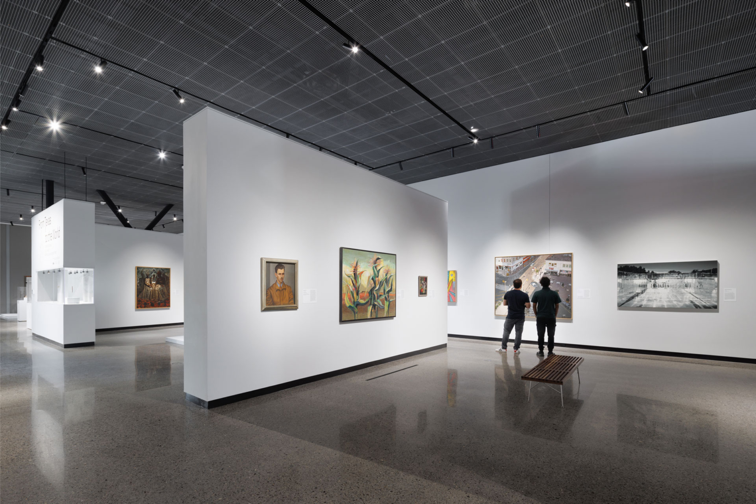 Painting exhibition in the UT Dallas Athenaeum, featuring modern and historical works.